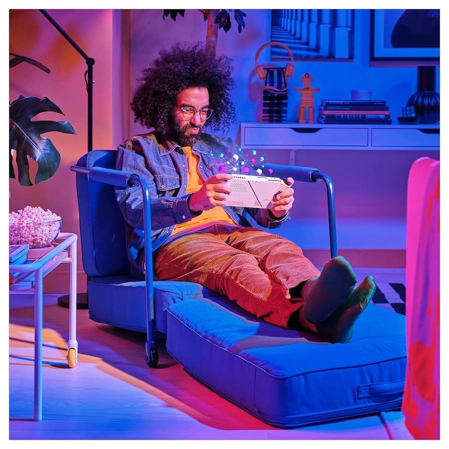صندلی راحتی بازشو ایکیا آبی روشن مدل BRÄNNBOLL — تصویر ۷