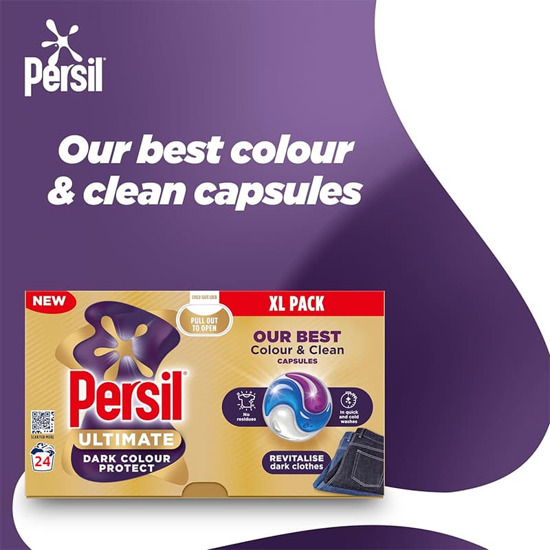 کپسول مایع لباسشویی پرسیل مدل Ultimate Dark Colour Protect بسته 24 عددی — تصویر ۲