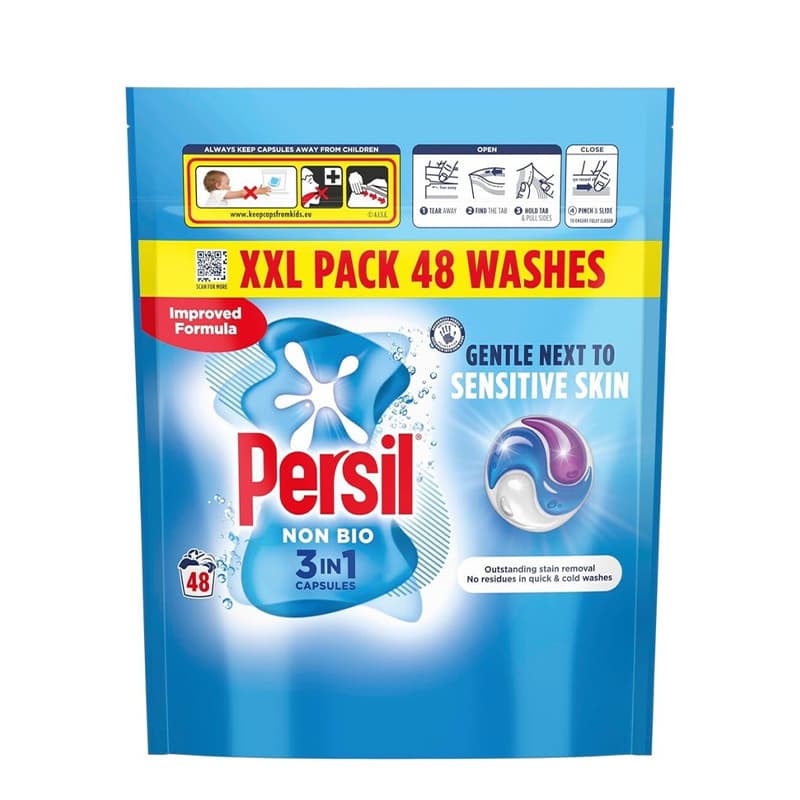 کپسول مایع ماشین لباسشویی پرسیل مدل Non Bio 3in1 بسته 48 عددی