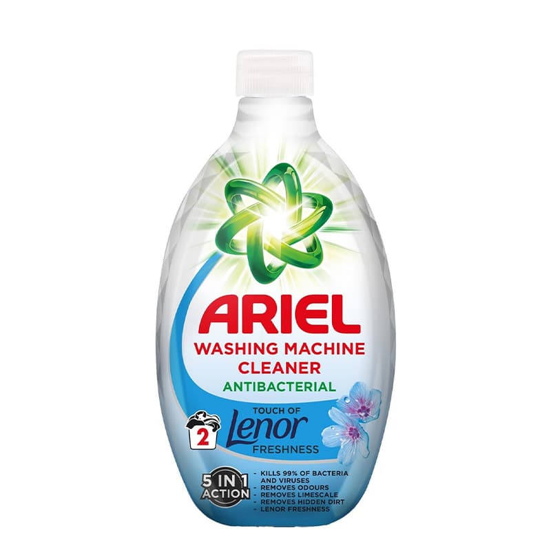 تمیزکننده آنتی‌باکتریال ماشین لباسشویی آریل مدل Touch of Lenor Freshness حجم 100 میلی‌لیتر