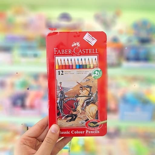 مدادرنگی 12 رنگ جعبه فلزی فابرکاستل — تصویر ۳