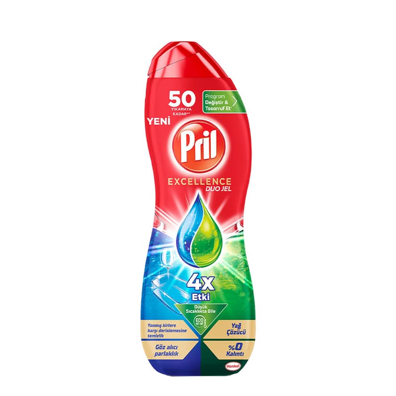 ژل ماشین ظرفشویی پریل مدل Excellence Duo Jel Yag Cozucu حجم 900 میلیلیتر