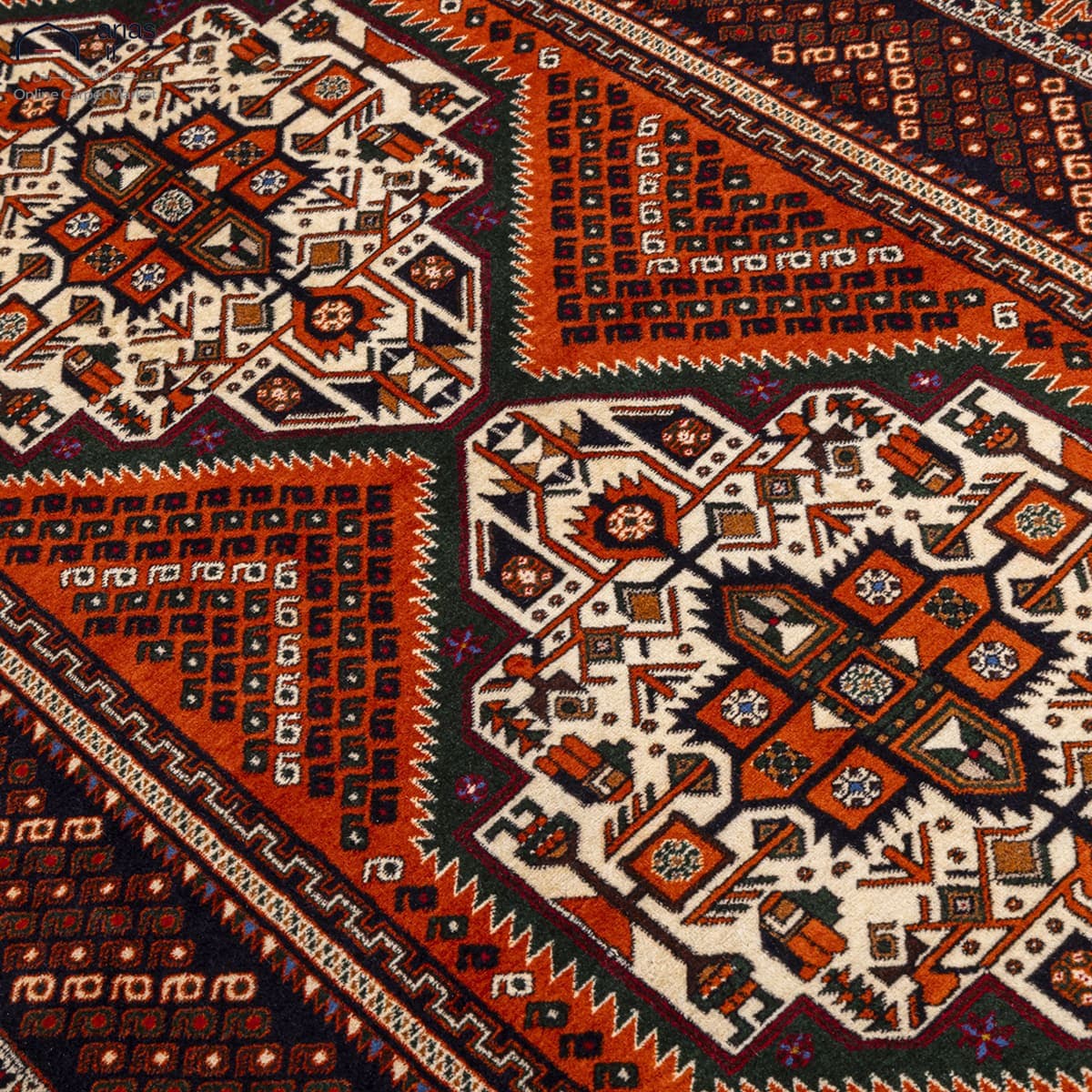فرش دستباف پرده ای شیراز کد G02241 — تصویر ۴