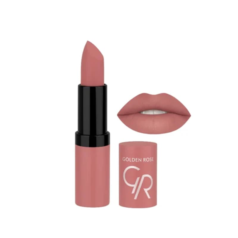 رژ لب جامد مات و مخملی گلدن رز مدل Velvet Matte شماره 39
