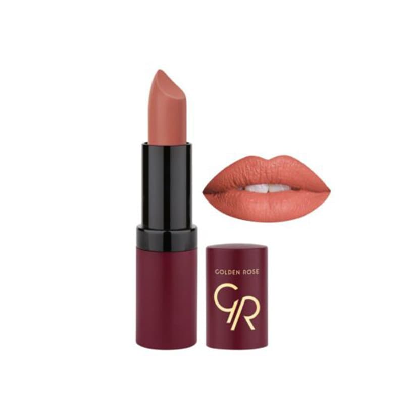 رژ لب جامد مات و مخملی گلدن رز مدل Velvet Matte شماره 27