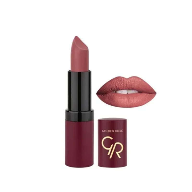 رژ لب جامد مات و مخملی گلدن رز مدل Velvet Matte شماره 16