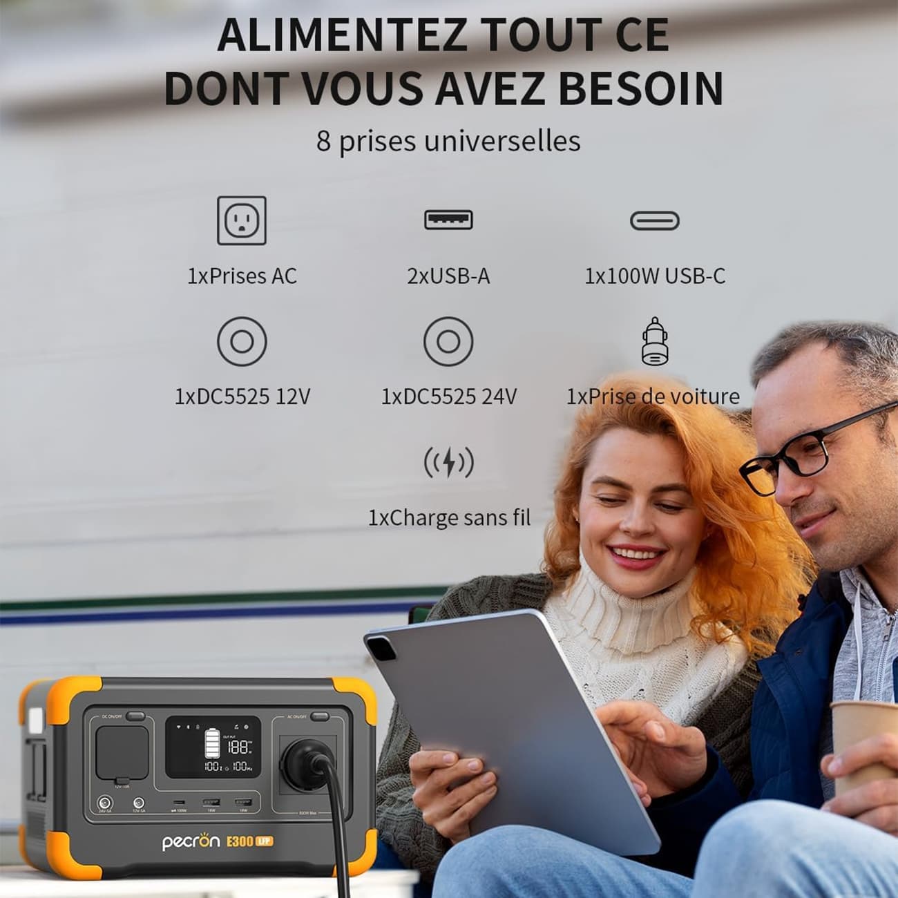 پاور استیشن 600 وات پکرون Pecron مدل E300 LFP — تصویر ۷