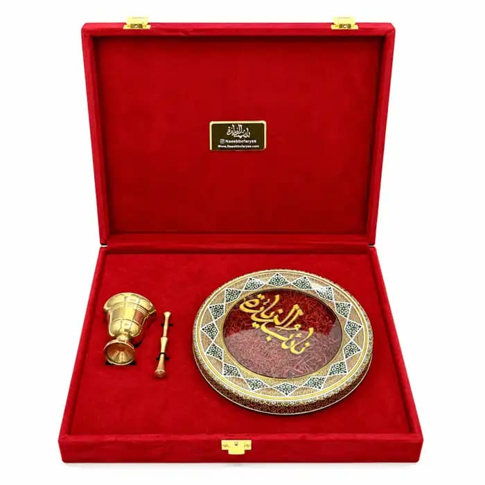 باکس لوکس مخمل کادویی زعفران 5 مثقال