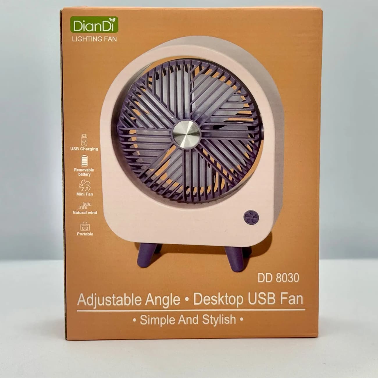 پنکه شارژی رومیزی دیاندی DIANDI مدل DD8030 با قابلیت چرخش — تصویر ۵