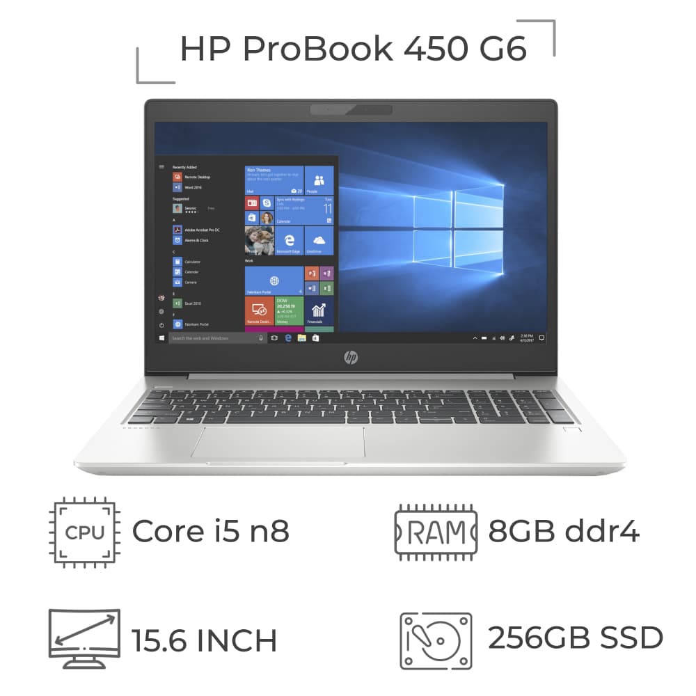لپ تاپ استوک اچ پی مدل HP Probook 450 G6 با پردازنده I5 نسل 10 — تصویر ۶