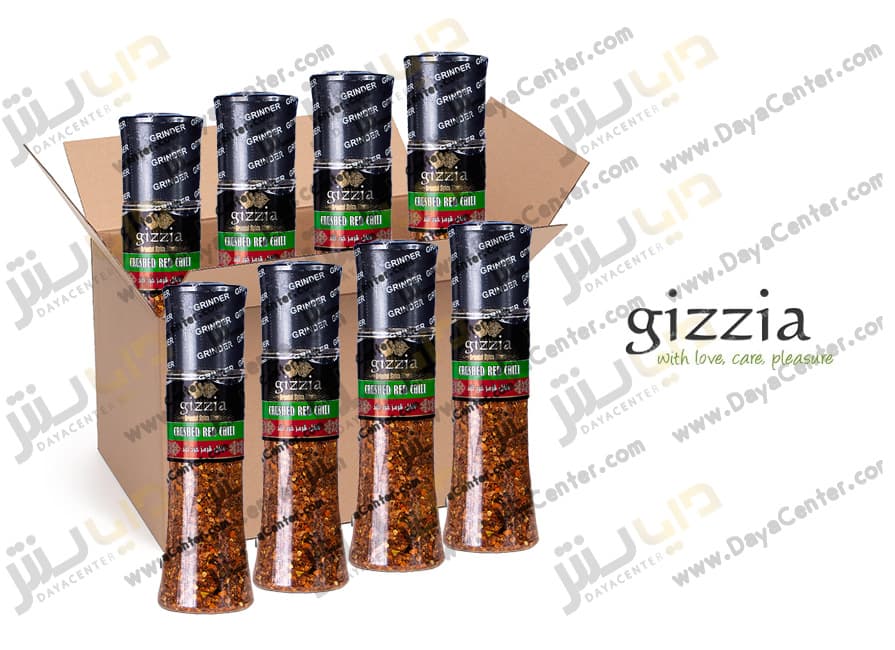 فلفل چیلی خرد شده تند گیزیا کارتن 8 عددی