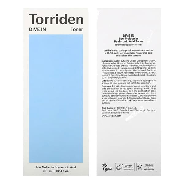 تونر پوست توریدن آبرسان TORRIDEN DIVE IN TONER حجم300ml اصل — تصویر ۳