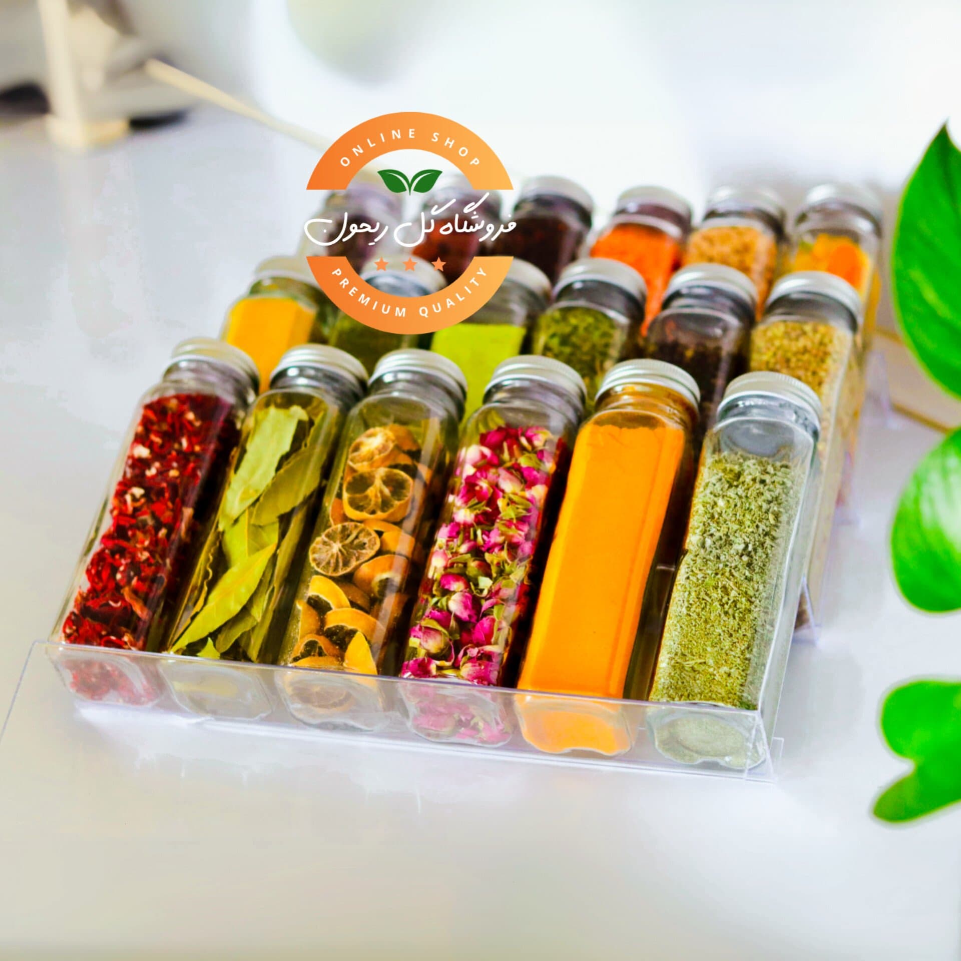 جا ادویه شیشه ای 17 سانت، (پک 36 عددی) همراه استند و برچسب ضد آب — تصویر ۳