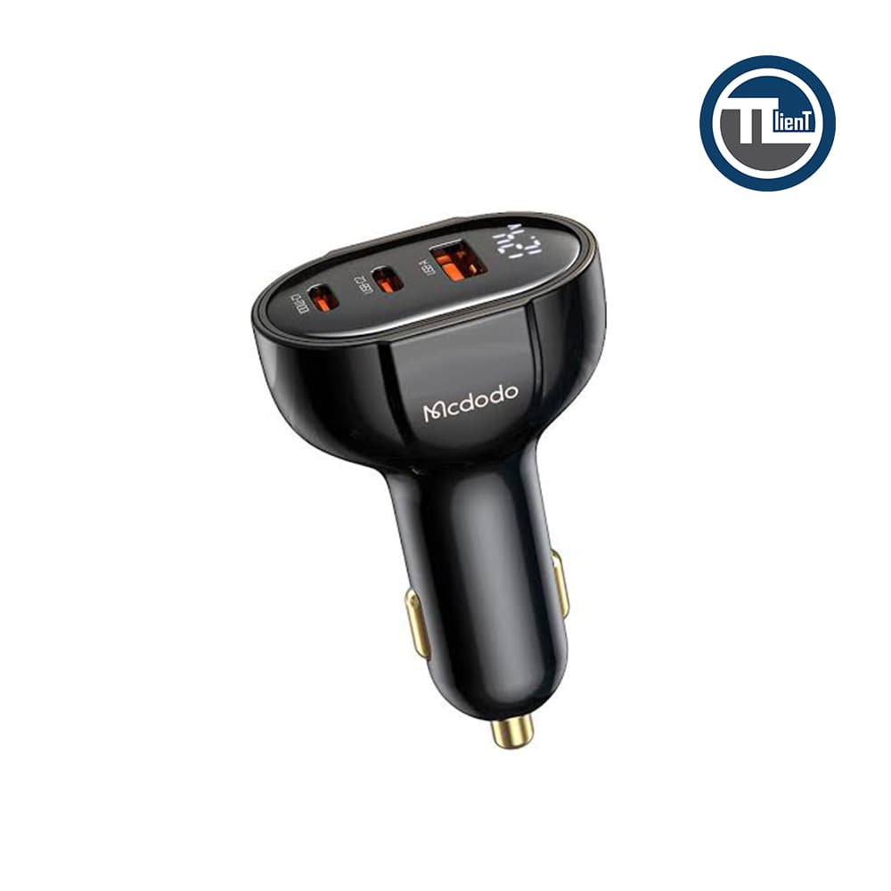 شارژر فندکی مک دودو مدل CC-4450 توان 128 وات با نمایشگر دیجیتال مشکی — تصویر ۲
