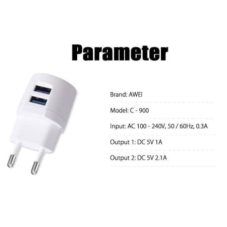 شارژر دیواری اوی مدل C-900 به همراه کابل MicroUSB — تصویر ۵