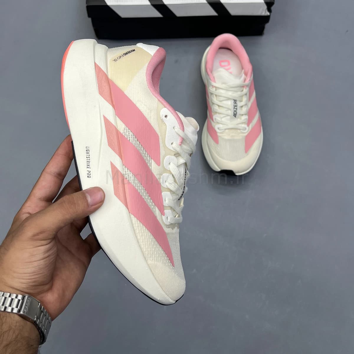کفش آدیداس آدی زیرو کرم صورتی Adidas Adizero Evo SL — تصویر ۳