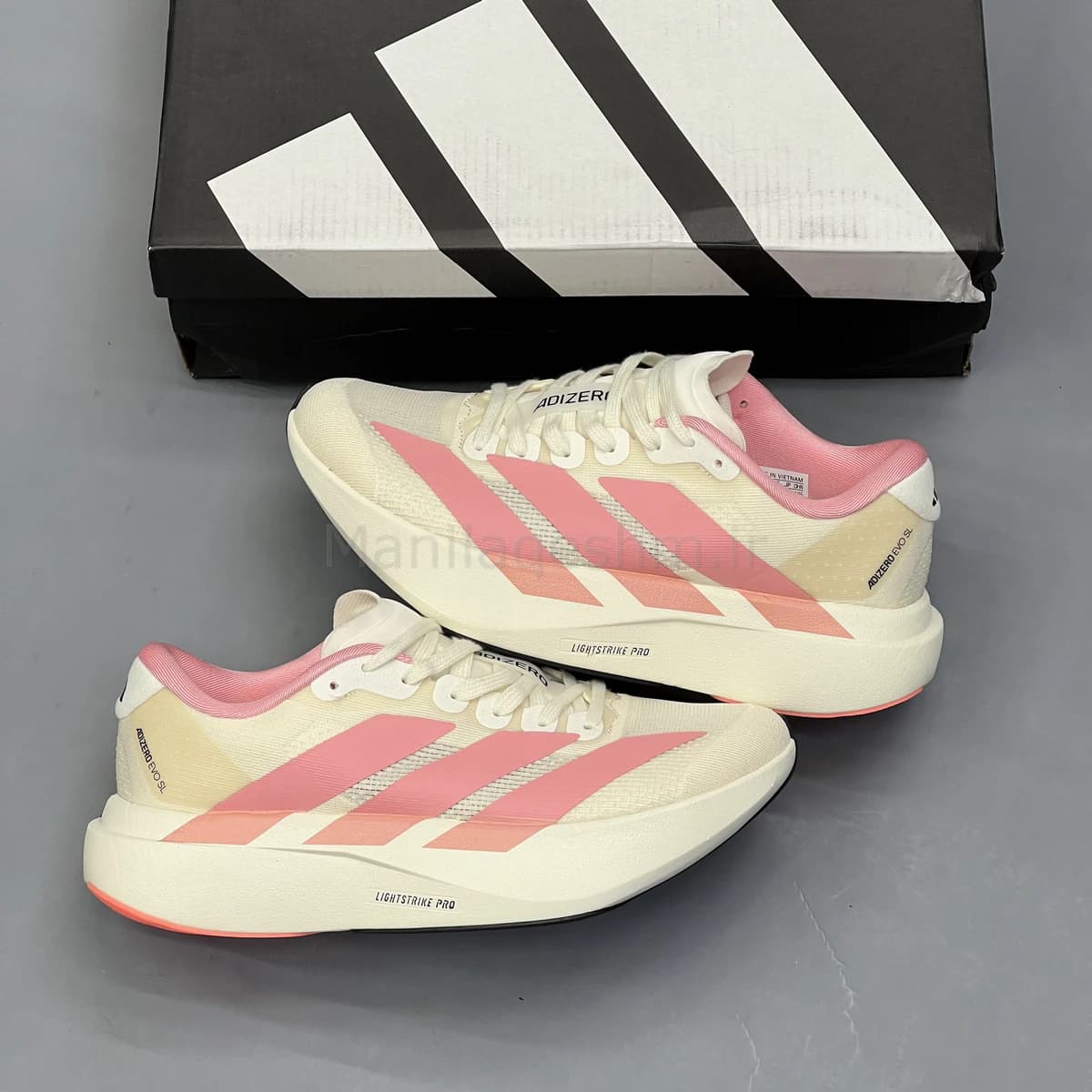 کفش آدیداس آدی زیرو کرم صورتی Adidas Adizero Evo SL — تصویر ۴