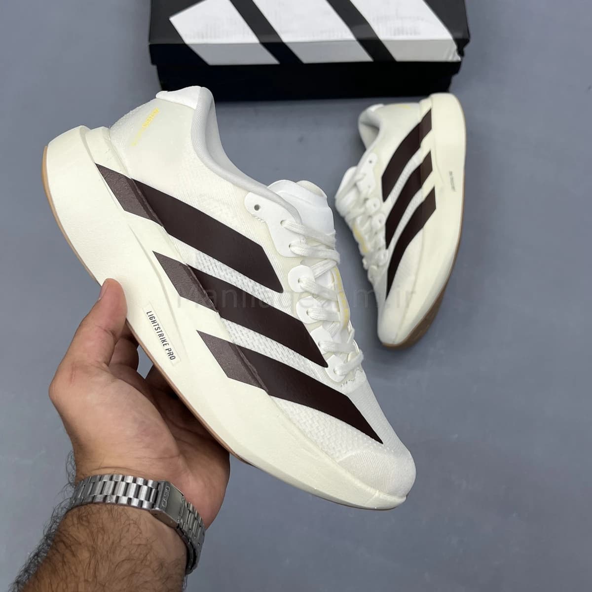 کفش آدیداس آدی زیرو کرم قهوه ای Adidas Adizero Evo SL