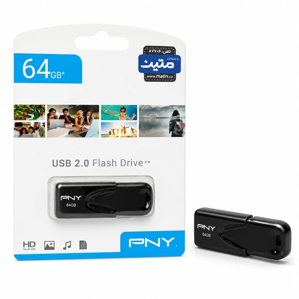 فلش مموری PNY Attach 4 ظرفیت 64 گیگابایت — تصویر ۲
