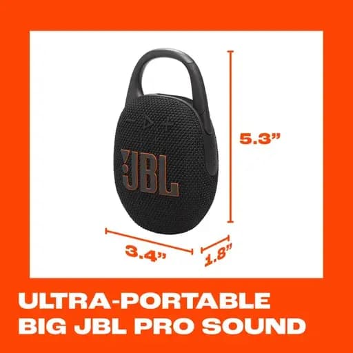 اسپیکر بلوتوثی قابل حمل جی بی ال 7 وات مدل JBL CLIP 5 با گارانتی اصلی — تصویر ۷