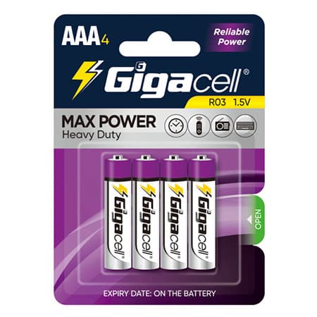 باتري نیم قلمي گيگاسل مدل Max Power بسته 4 عددی