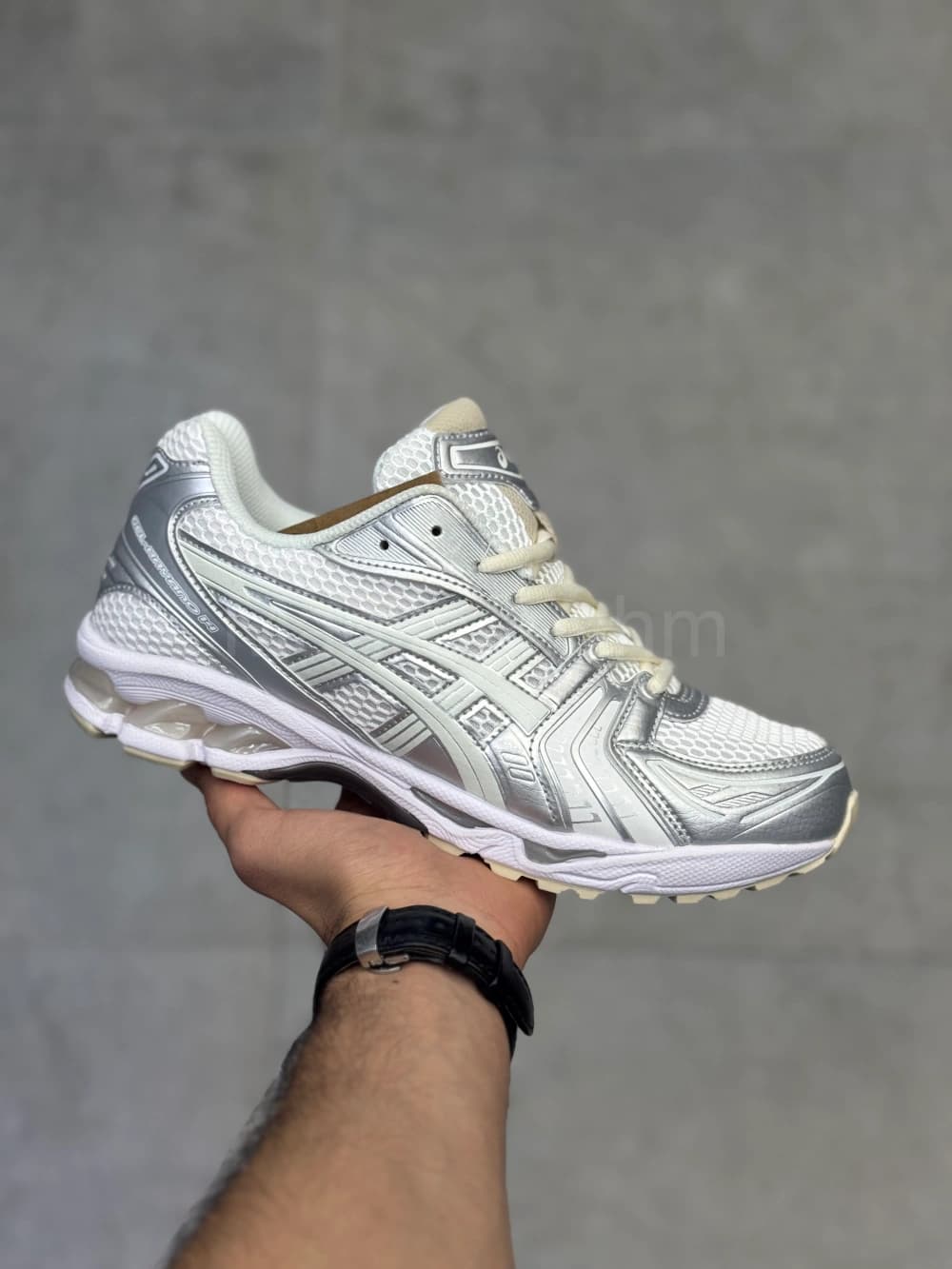 کفش اسیکس کایانو 14 سفید نقره‌ای Asics Kayano 14 Silver White