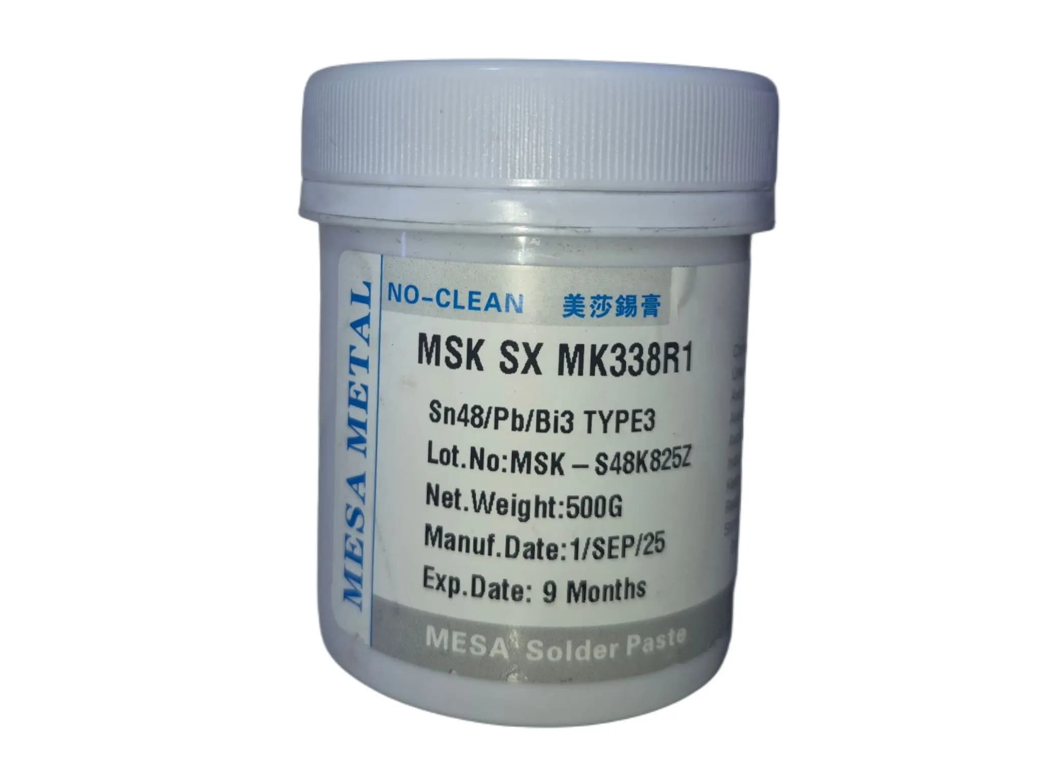 خمیر قلع Mesa Solder Paste SN48/Pb/Bi3 نوع Type 3 – وزن 500 گرم