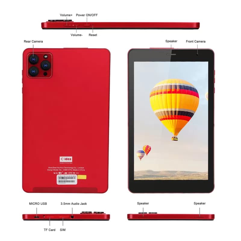 تبلت 8 اینچ اندروید سی آیدیا مدل CM813 Pro قرمز — تصویر ۵
