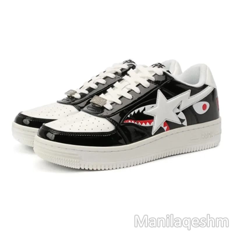 کفش بیپ استا شارک مشکی سفید Bape Sta Shark Black