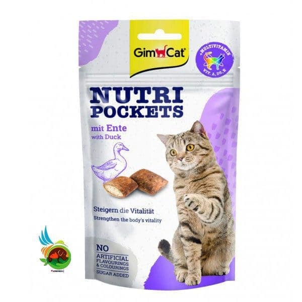 تشویقی مغزدار گربه جیم کت با طعم اردک Gimcat nutri with duck وزن 60 گرم