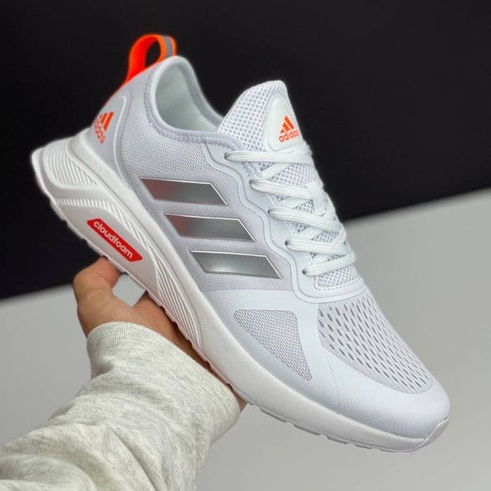 کتانی آدیداس کلود فوم سفید نارنجی Adidas Cloudfoam