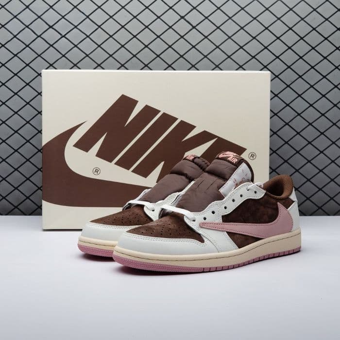 جردن وان تراویس دارک پونی پینک Travis Scott x Air Jordan 1 Low OG Dark Pony Pink