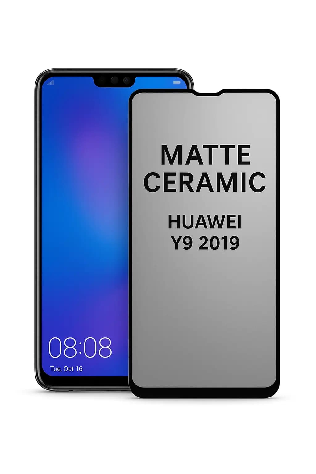 محافظ صفحه نمایش سرامیکی مات Huawei Y9 2019 | ضد اثر انگشت و ضد خش — تصویر ۳