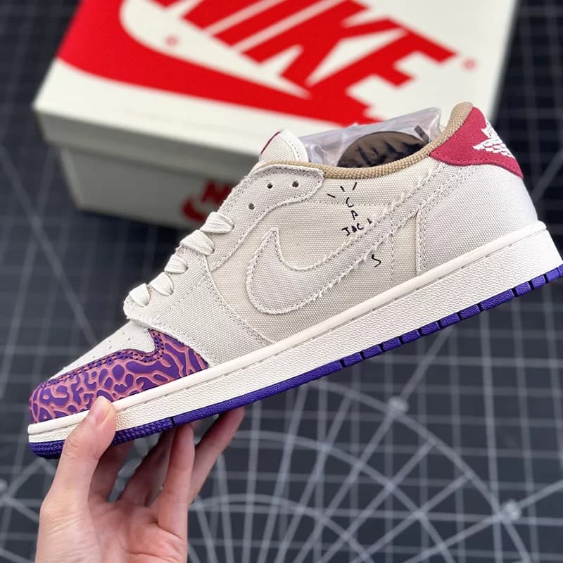 جردن وان تراویس اسکات Fragment Design x Travis Scott x Air Jordan 1 Retro Low — تصویر ۲