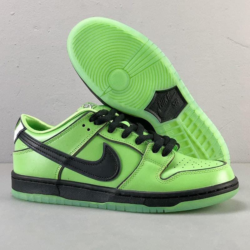 نایک اس بی دانک گرین دِ پاورپاف Nike SB Dunk Low The Powerpuff Girls Buttercup — تصویر ۲