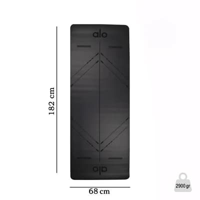 زیرانداز بدنسازی مت یوگا 6 میلیمتری alo 02 دو رنگ | مشکی — تصویر ۷