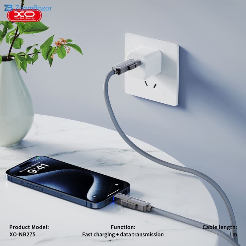 کابل تبدیل USB به USB-C / لایتنینگ به USB-C ایکس او مدل NB275 طول 1 متر — تصویر ۴