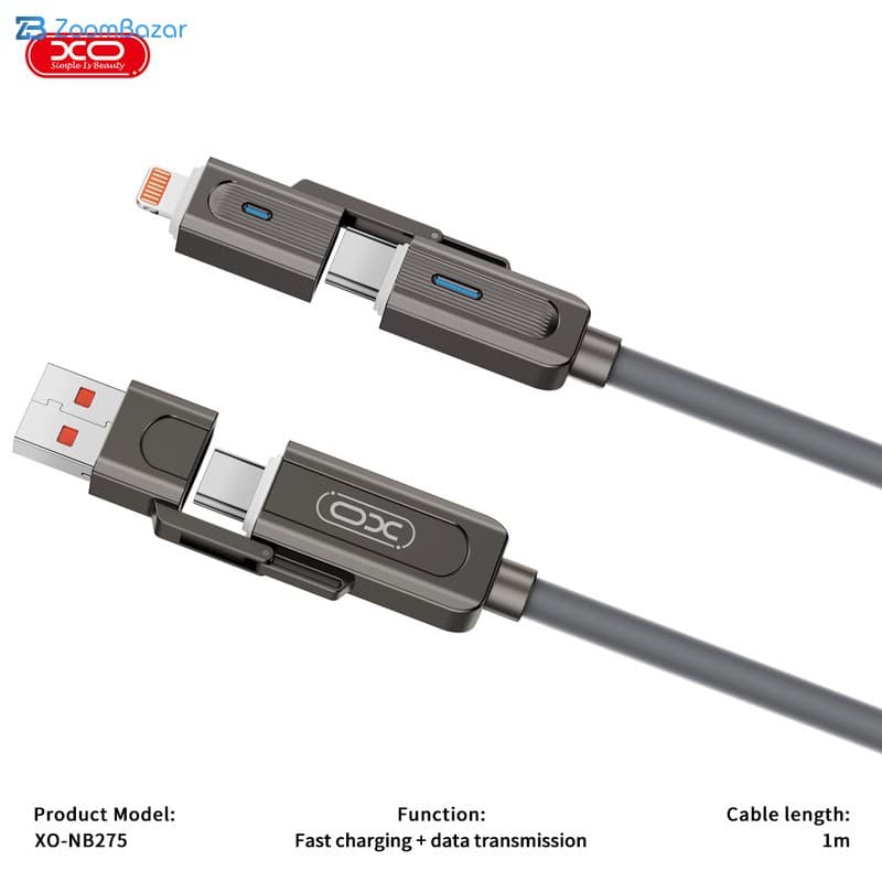 کابل تبدیل USB به USB-C / لایتنینگ به USB-C ایکس او مدل NB275 طول 1 متر — تصویر ۷