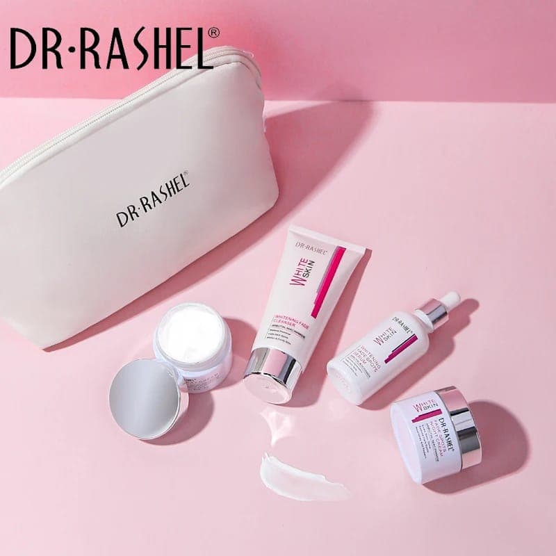 پک ضدلک وایت اسکین دکترراشل 4 عددی با کیف ( پک مراقبت پوستی ) DR RASHEL Whitening Fade Spots 4pcs Skin Care Set with Bag — تصویر ۳