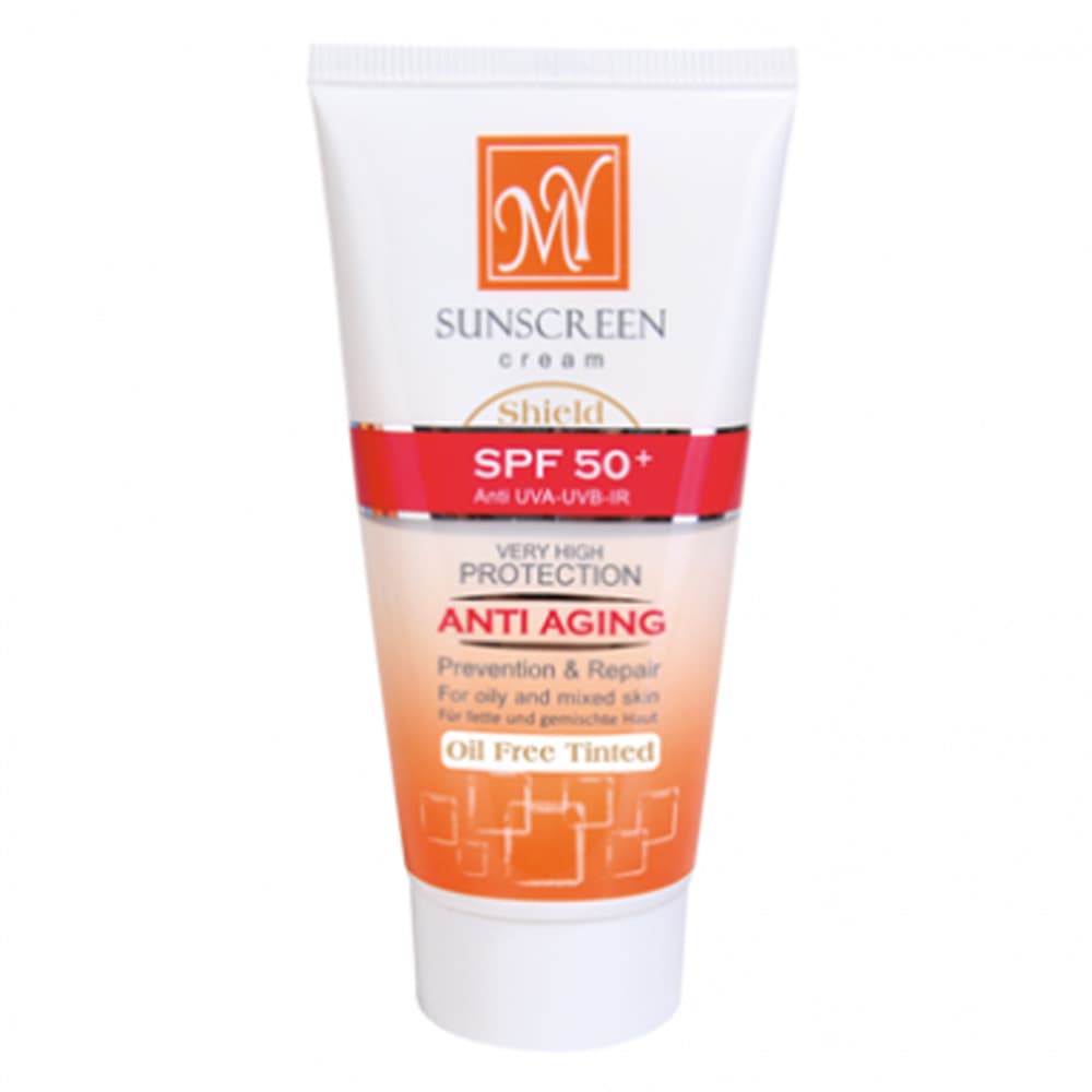 کرم ضد آفتاب تیوپی مای مدل SPF 50 فاقد چربی رنگی به حجم 50 میلی لیتر