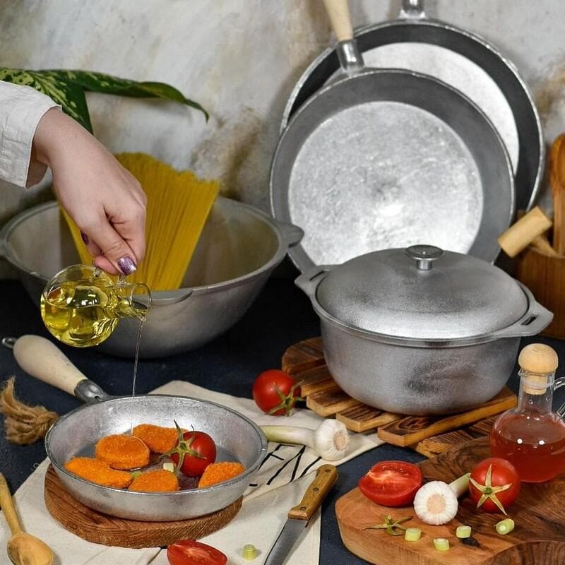 قابلمه روسی 2 نفره آلومینیومی مدل استوا برای کمپینگ و سفر — تصویر ۳