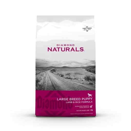 غذای خشک توله سگ نژاد بزرگ برند DIAMOND NATURALS با طعم بره و برنج