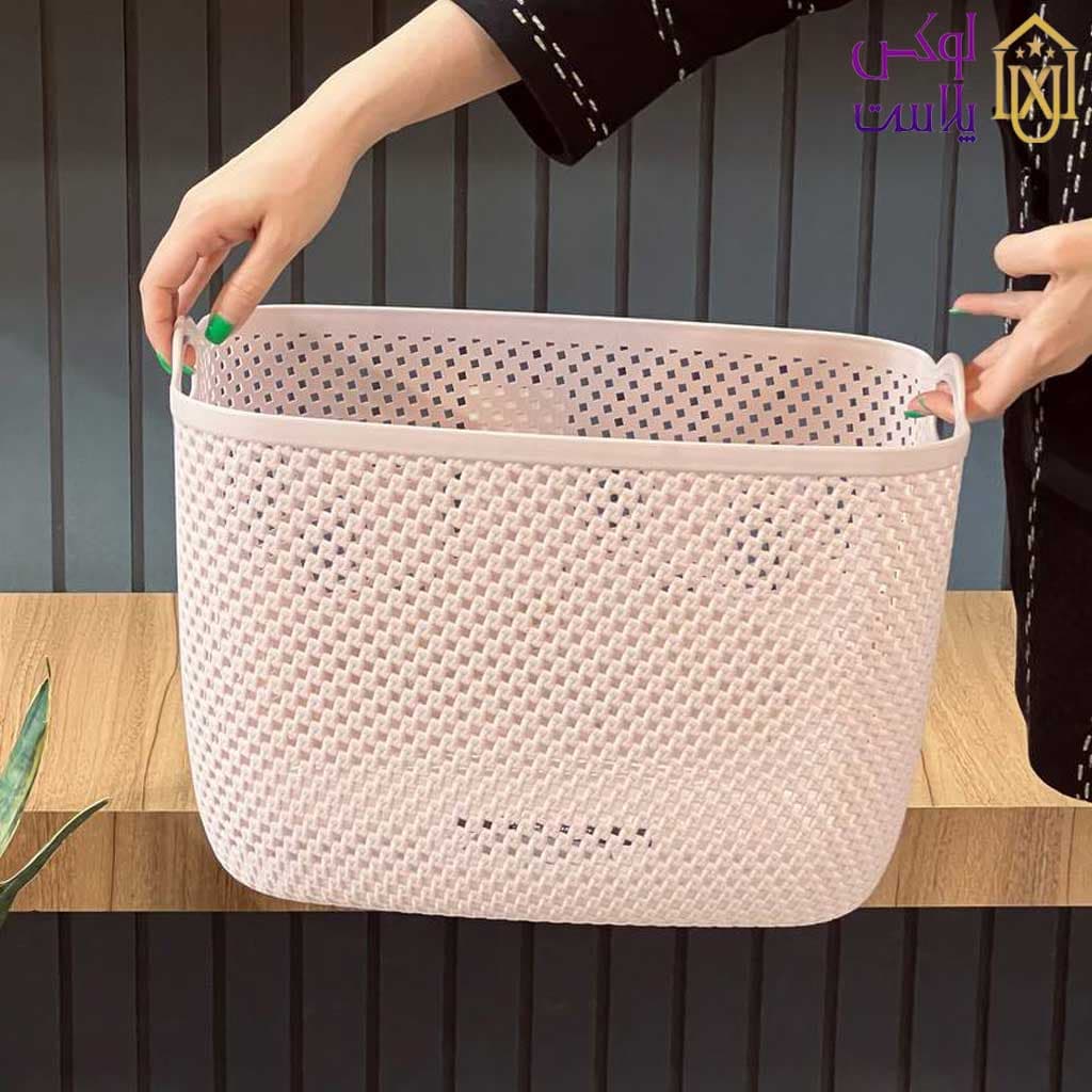 سبد رخت مستطیل بزرگ طرح بافت لیمون 2137 — تصویر ۹