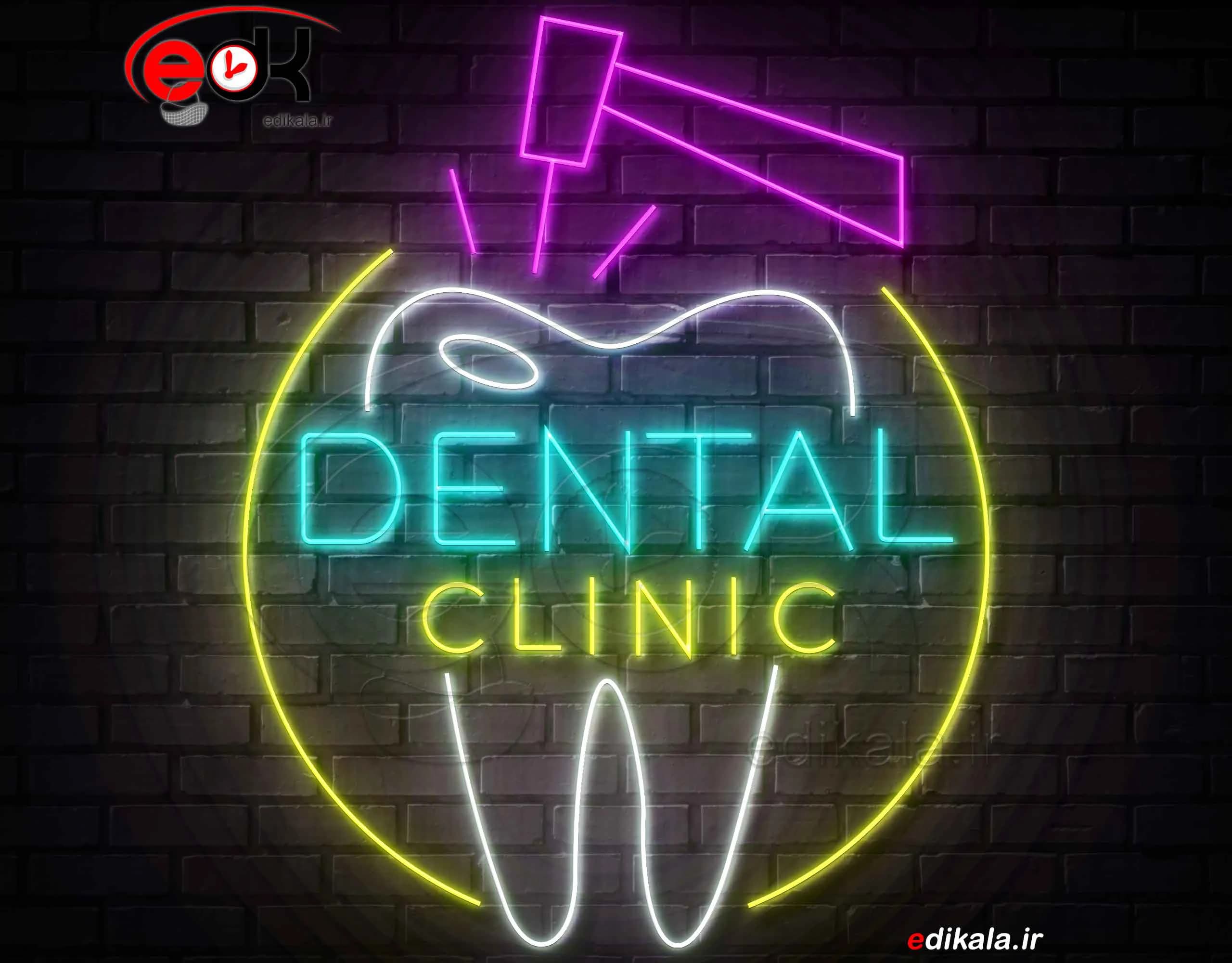 تابلو نئون طرح پزشکی شماره 9 در ابعاد مختلف + آداپتور+فایل کورل آماده برش