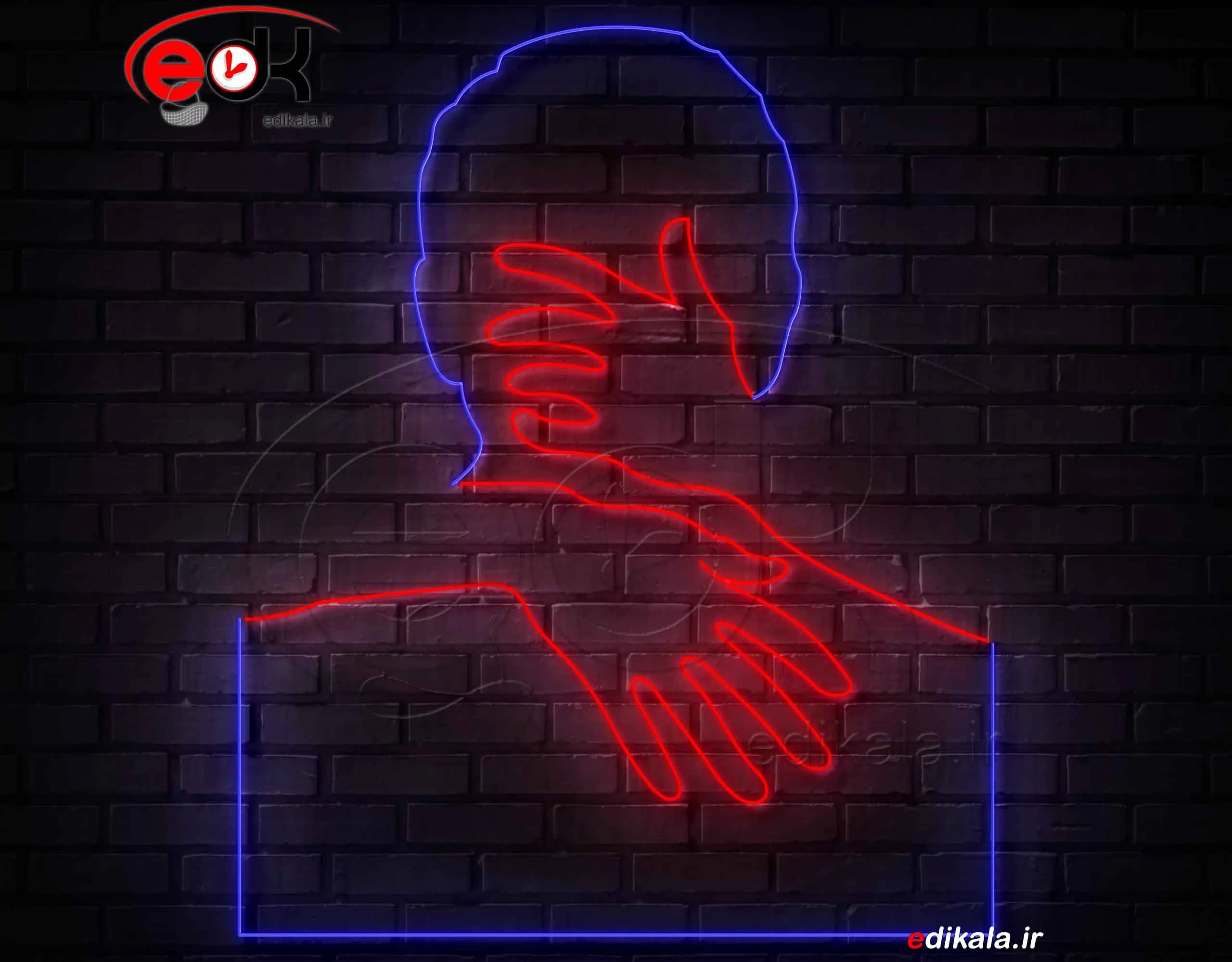 تابلو نئون طرح عاشقانه شماره 3 در ابعاد مختلف +آداپتور+ فایل لایه باز