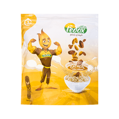 میان وعده جو دوسر خرما و بادام فدوکس 50 گرم