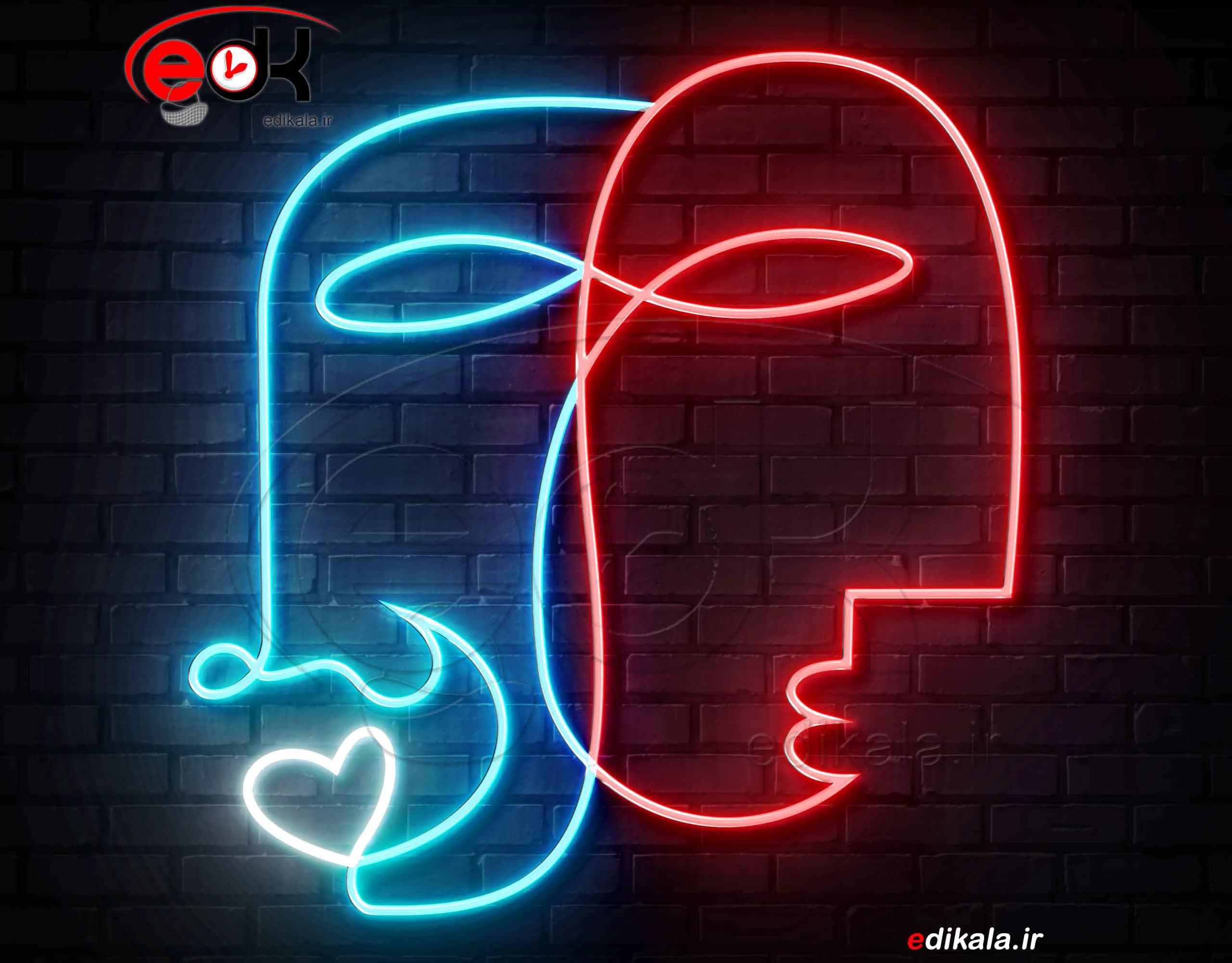 تابلو نئون طرح فانتزی شماره 202 در ابعا مختلف + آداپتور