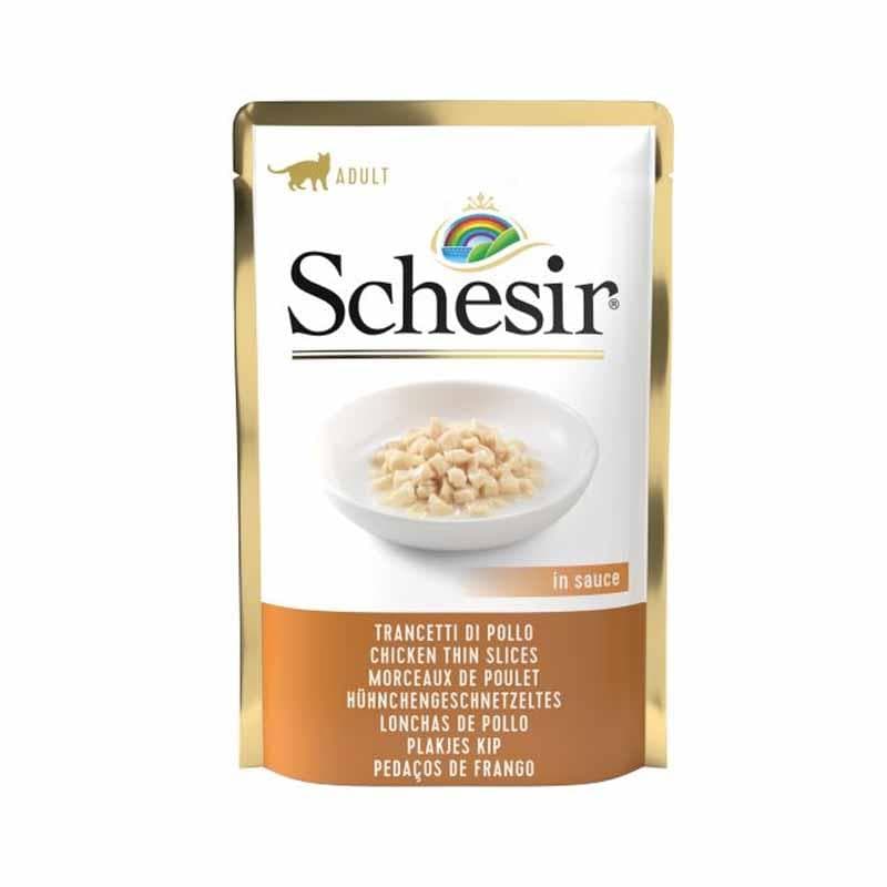 غذای پوچ گربه طعم مرغ شسیر (Schesir Cat Chicken Slice in Sauce) وزن 85 گرم — تصویر ۲