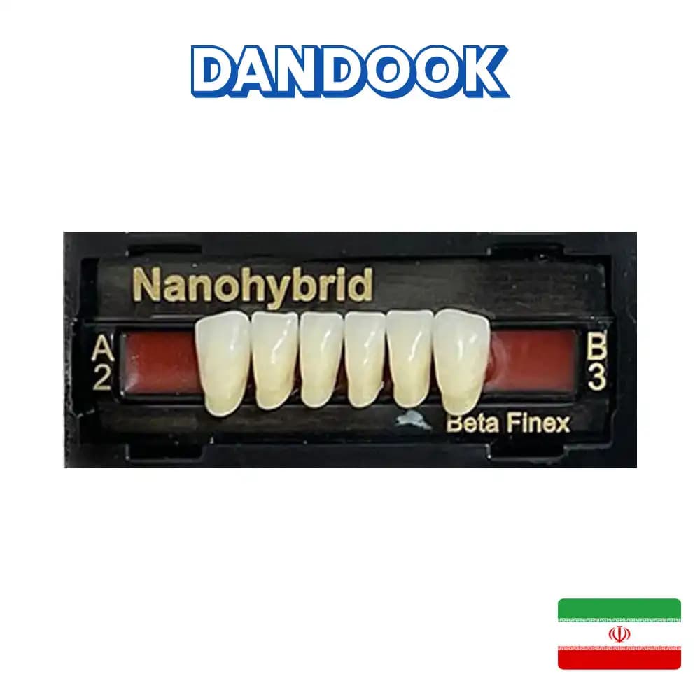 دست دندان مصنوعی فینکس قدامی پایین ۶ عددی بتادنت Finex Anterior Denture Teeth