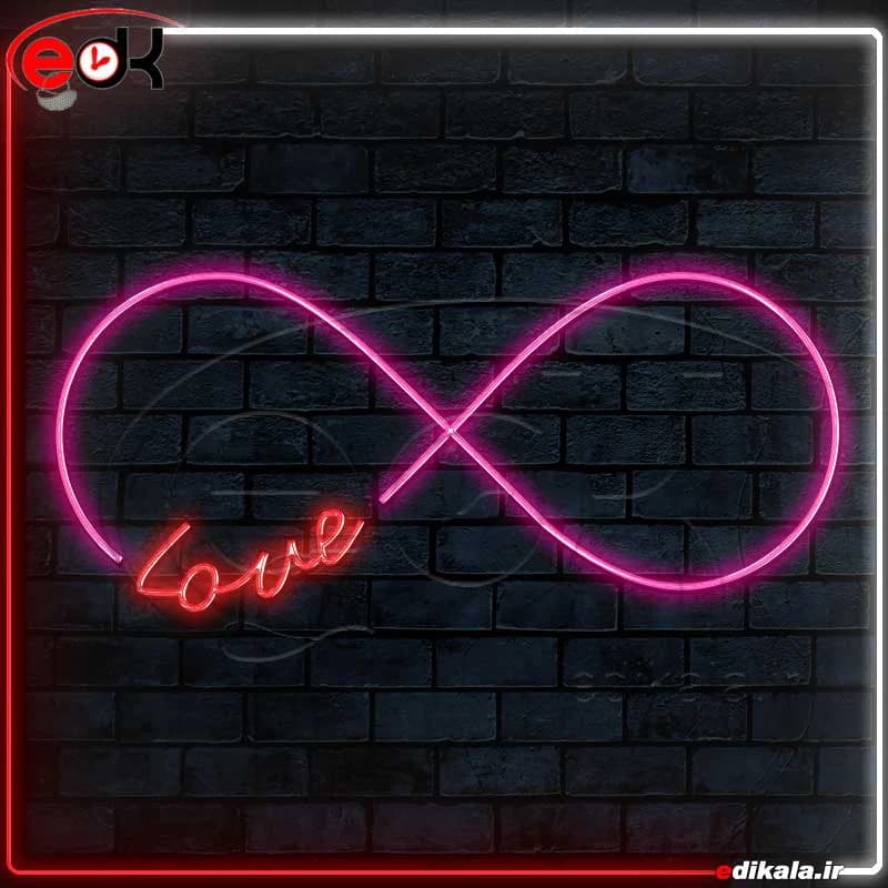 تابلو نئون طرح love شماره 6 در ابعاد مختلف +آداپتور+ فایل لایه باز